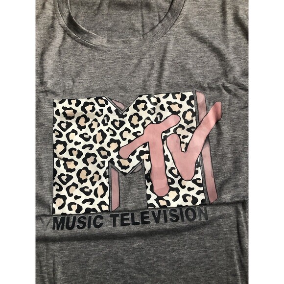 Vintage Logo MTV Adult Womens T-Shirt Size XL Checkered 'M' Pink TV Logo NWOT - Picture 2 of 8